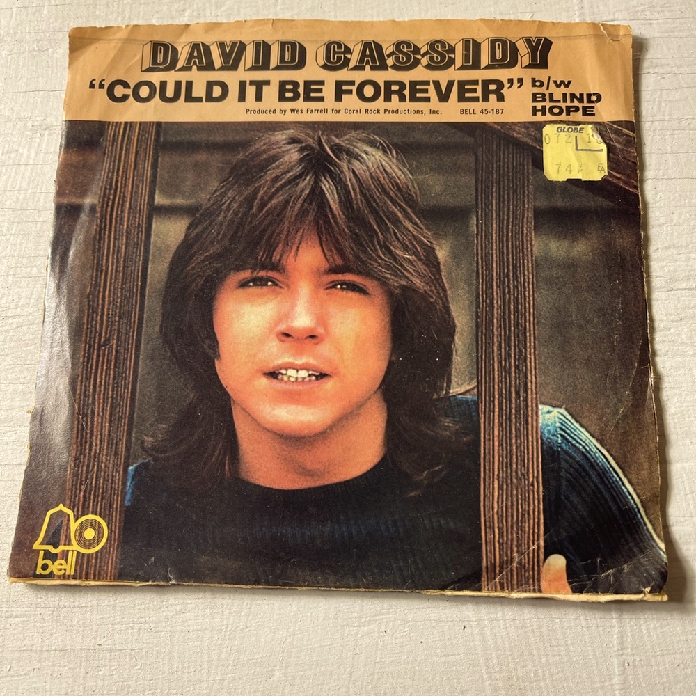 David Cassidy Could It Be Forever/Blind Hope Original Bell 45 Vinyl Record